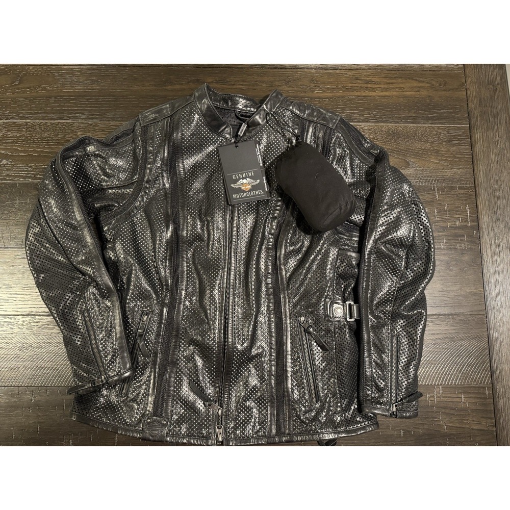 Harley Davidson Women VENOS Perforated Leather Jacket 97010-18VW Large NWT
